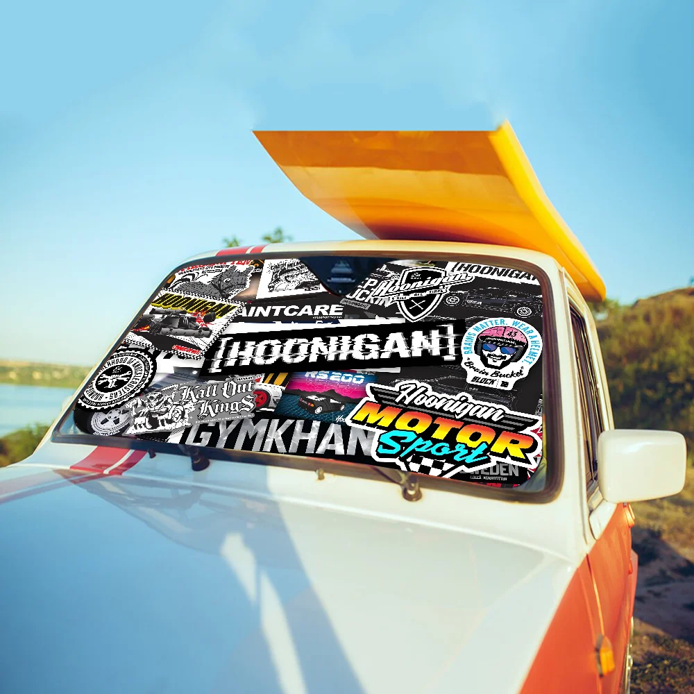 

Солнцезащитная Шторка Для Автомобиля Hoonigan Driven By Passion Racing, Полиэстер, Защита От Ультрафиолета