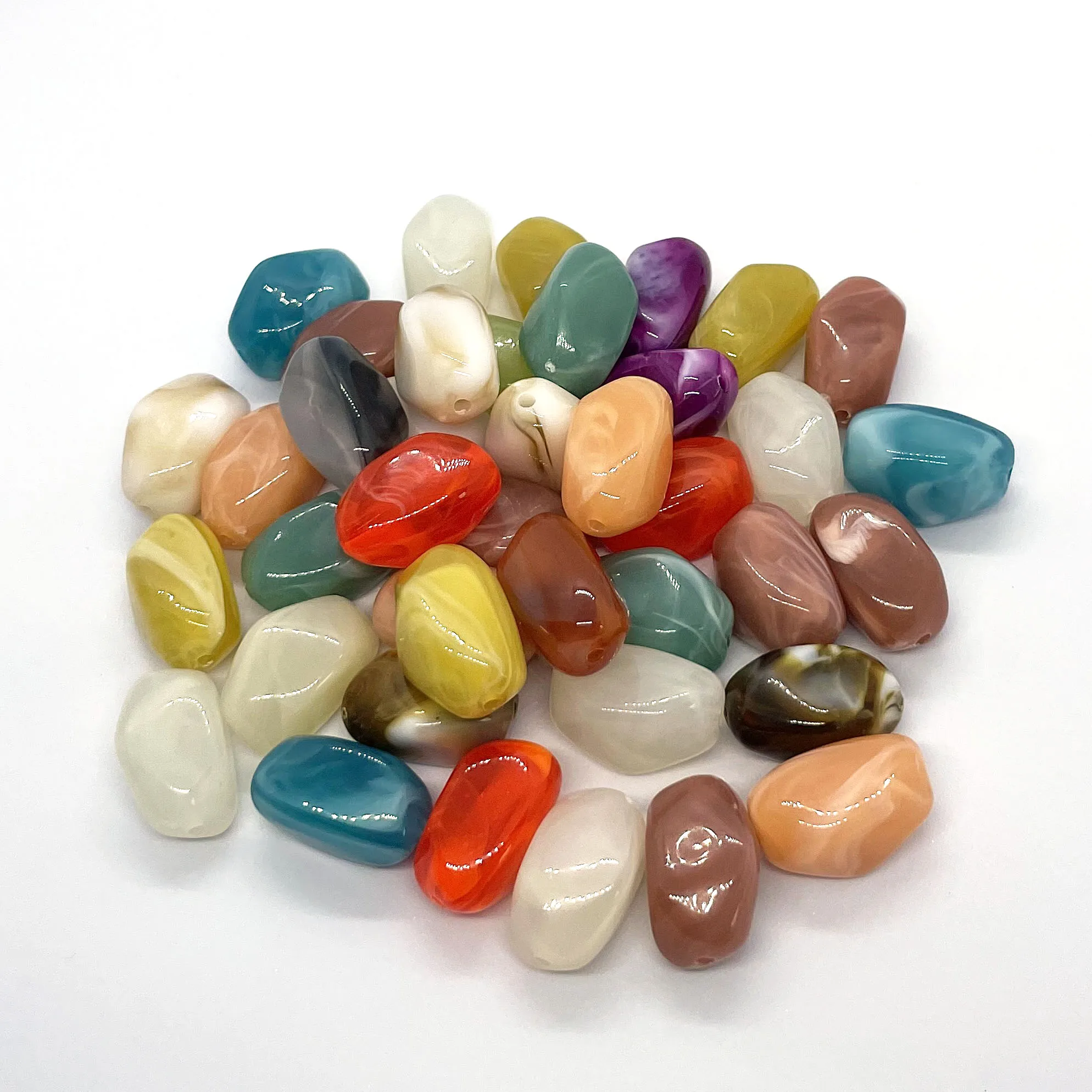 

Acrylic Mixed Color Spacer Beads Imitation Jade Square Flat Round Special-Shaped For Diy Jewelry Accessories