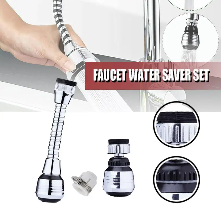 

1Set 360 Rotation Filter Tap Head Flexible Faucet Extender Anti-splash Spray Tap Bathroom Taps Connector Kitchen Sink Supplies