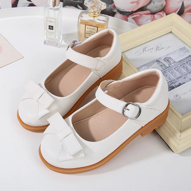 

New Girls Leather Shoes Children High Heels Student Dress Party Princess Performance Baby Toddler Moccasins Kids Shoes 02A