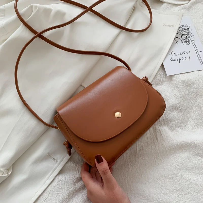 

New Arrival Women Simple Shoulder Bag Candy Color PU Leather Ladies Small Square Crossbody Bags Female Handbags Torebki Damskie