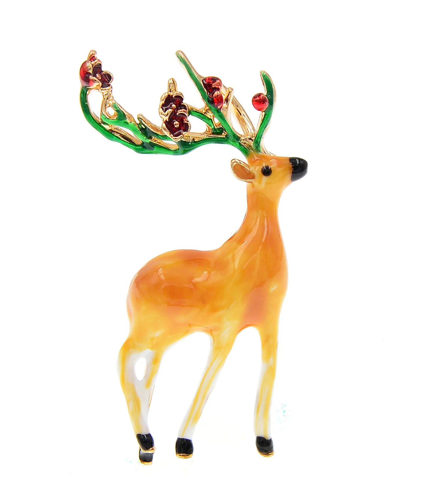 

Christmas cute Deer Brooches pins crystal Rhinestone Elk Brooches Pins for Women Men Xmas Gifts