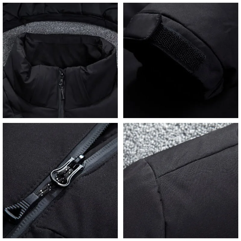 New Winter Warm Men Jacket Coat Casual Black Stand Collar Puffer Thick Hat White Duck Parka Male Down Jacket With Hood Overcoat
