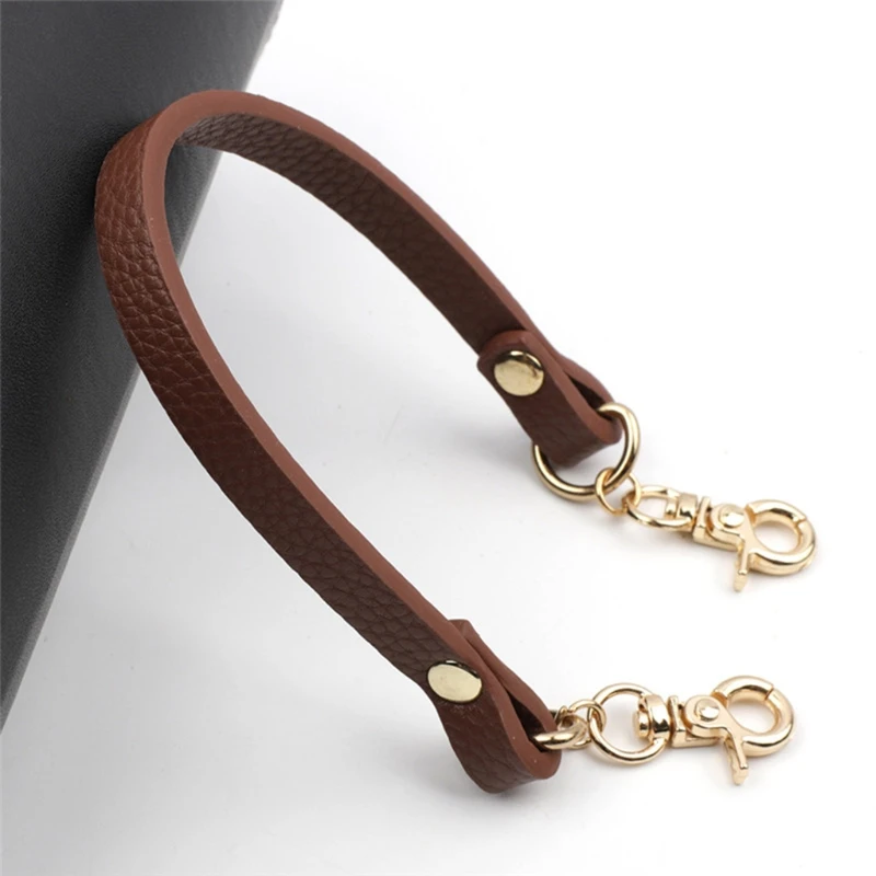 

PU Leather Handbag Accessories Replacements Bag Handles Short Straps with Metal Swivel Hooks 30cm