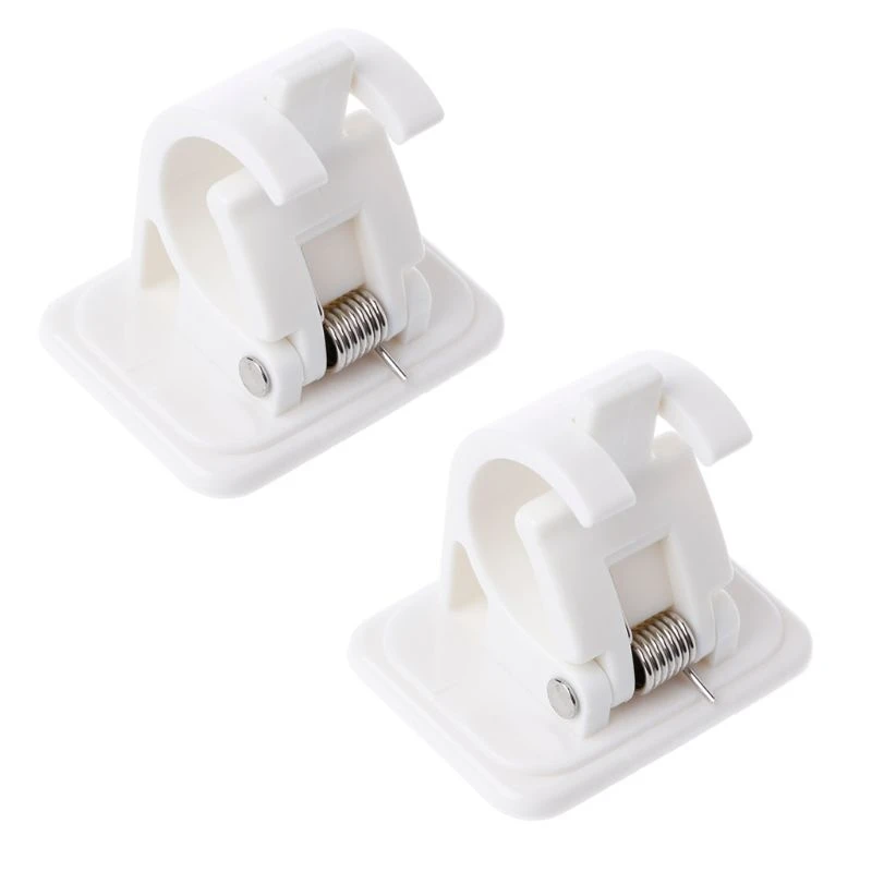 

2Pcs Self Adhesive Curtain Rods White Hanger Crossbar Curtain Clips Wall Hooks