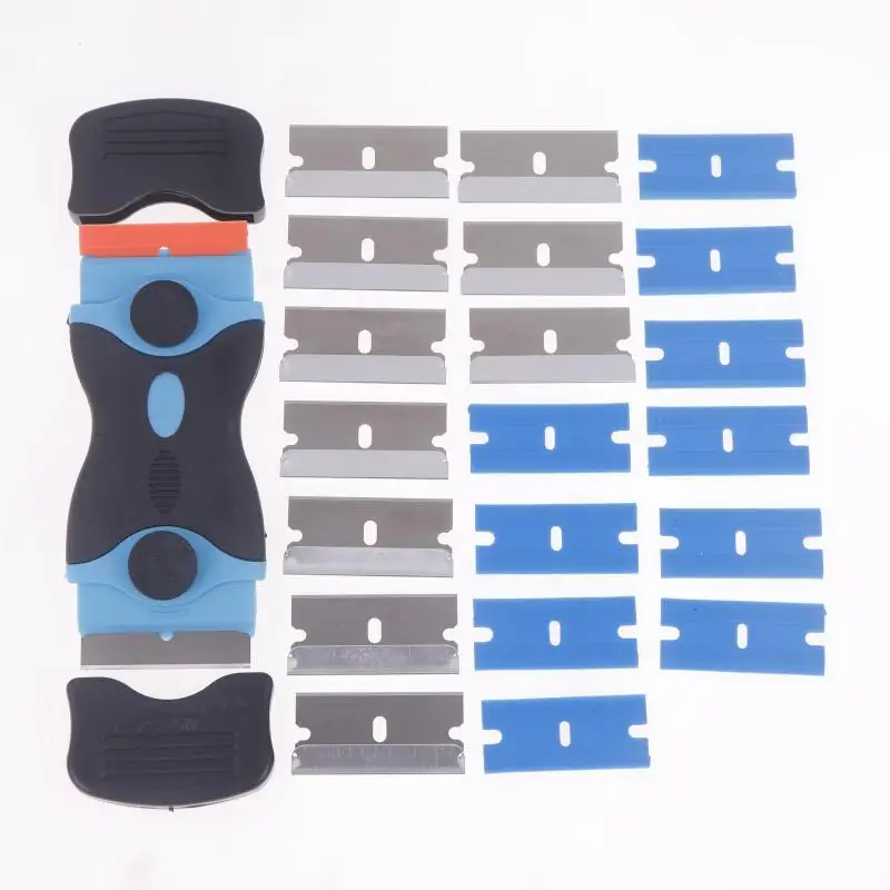 Лезвие для удаления клея, скребок для бритвы в стекле, пластиковая ручка, скребок для бритвы, шпатель, инструмент для автомобильной пленки, лезвие для чистки окон, скребок