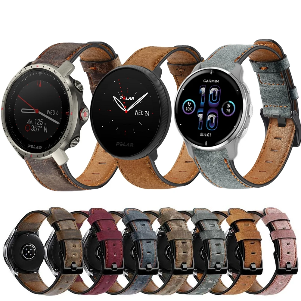 

Ремешок из натуральной кожи для Polar Ignite 2 Vantage M M2 Unite Grit X Pro, ремешок для наручных часов в стиле ретро