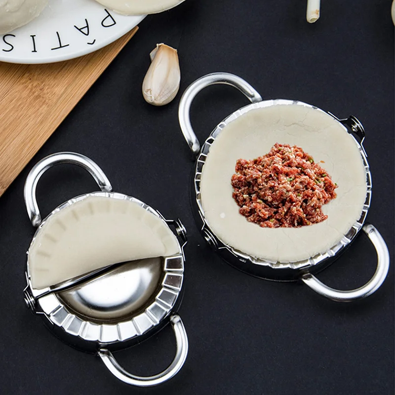 

Kitchen Stainless Steel Dumpling Maker Wraper Dough Cutter Pie Ravioli Dumpling Mould Stuffed Meat Spoon Kitchen Tools