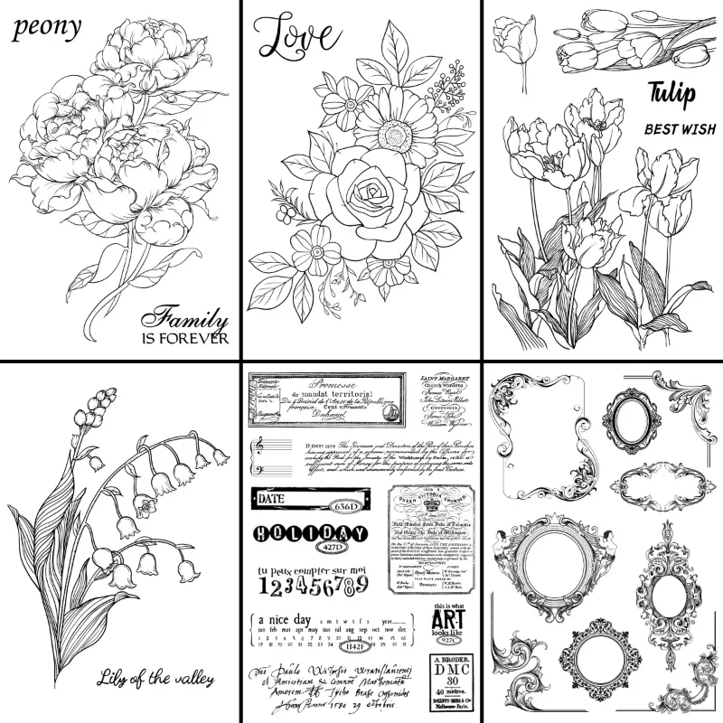 Прозрачные печатки для скрапбукинга 11 х16 см