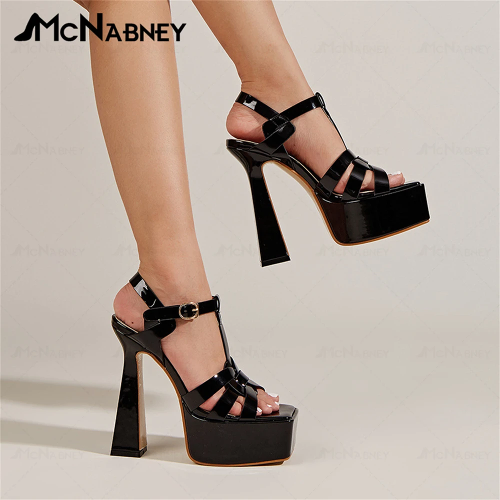 Thick Heeled Sandals High Heels Fashion Pointed Shoes Waterproof Platform Women Shoes Super High Heels Slippers Large Size