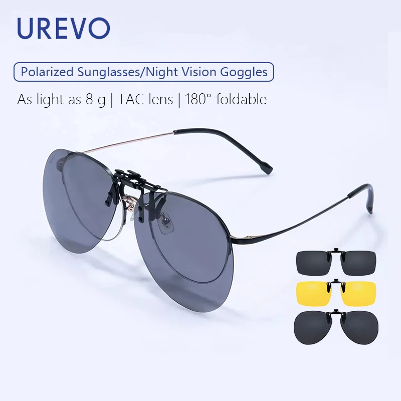 

Солнцезащитные очки YOUPIN Urevo с клипсой для близорукости поляризационные солнцезащитные очки для мужчин и женщин для вождения специальные Дн...