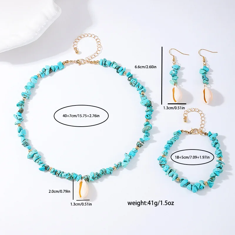 3 шт. богемные ювелирные изделия Аксессуары женские бирюзовые серьги браслет