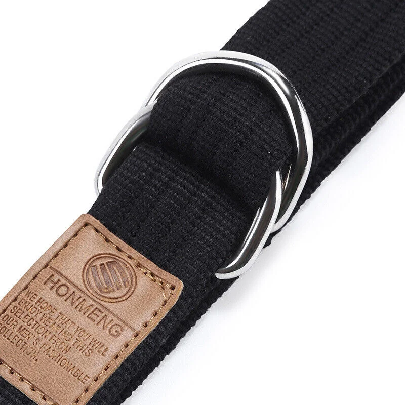 Men's Women Canvas Belt Casual D Ring Buckle Stretch Braided Jeans Belts Strap Army Waistband Military Tactical Straps Outdoor images - 6