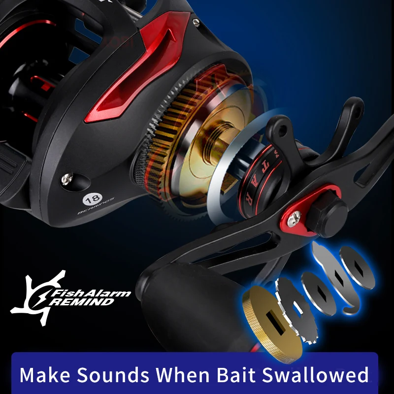 

HISTAR 8KG Drag Power 6.3:1 High Speed Gear Ratio MAX Dual Brake System Baitcasting Fishing Reel