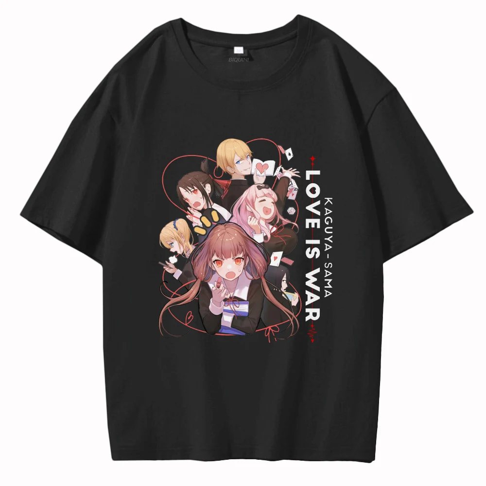 

Kaguya Sama Love Is War T Shirt 100% Cotton Kaguya Chika Miyuki Miko Ai Yuu Anime TShirts for Men Unisex Tee Japanese Streetwear