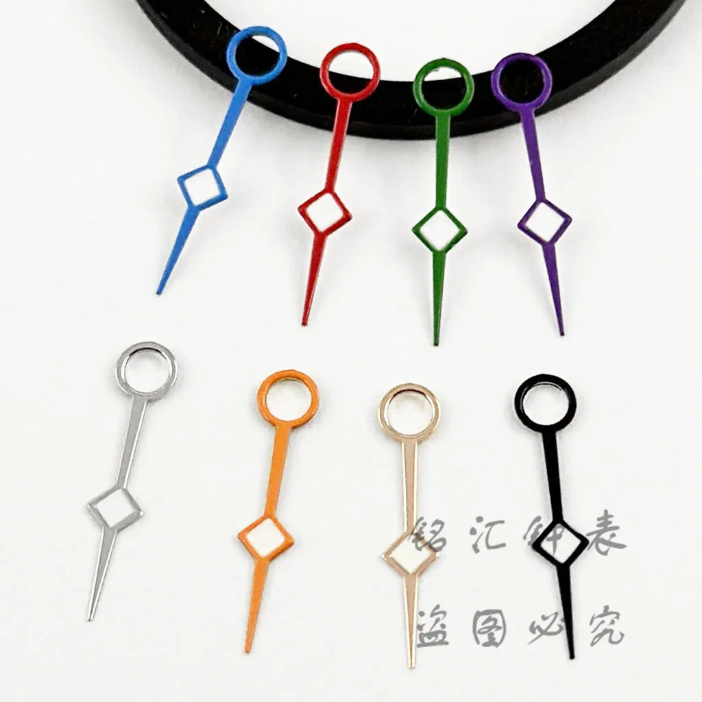 Стрелки из нержавеющей стали для механизма NH34 зеленые светящиеся с красным синим