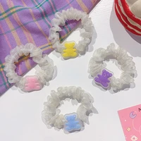 1pc new korean white color small intestine hair tie cute cartoon hair rope simple head rope hair accessories