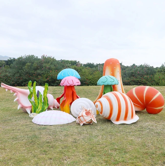 Украшения серии Ocean уличные раковины из стекловолокна морские травы медузы