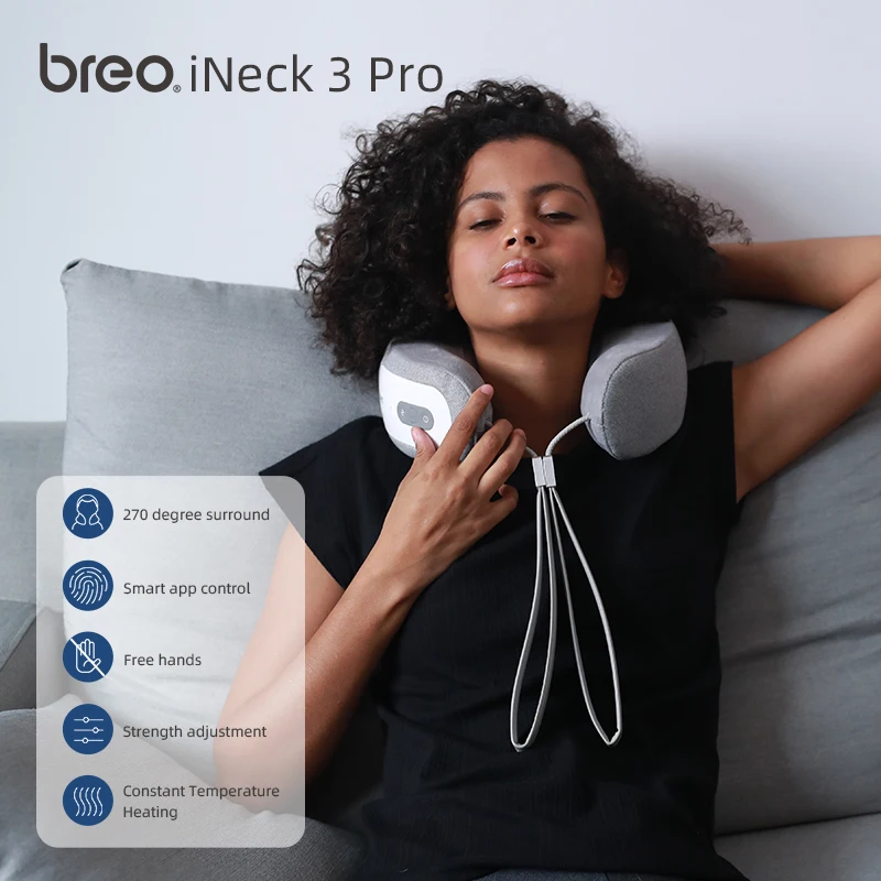 

Breo iNeck 3 Pro Электрический массажер для шеи шиацу массажная подушка с тепловым глубоким разминанием тканей и APP контроль для шейного отдела Realx