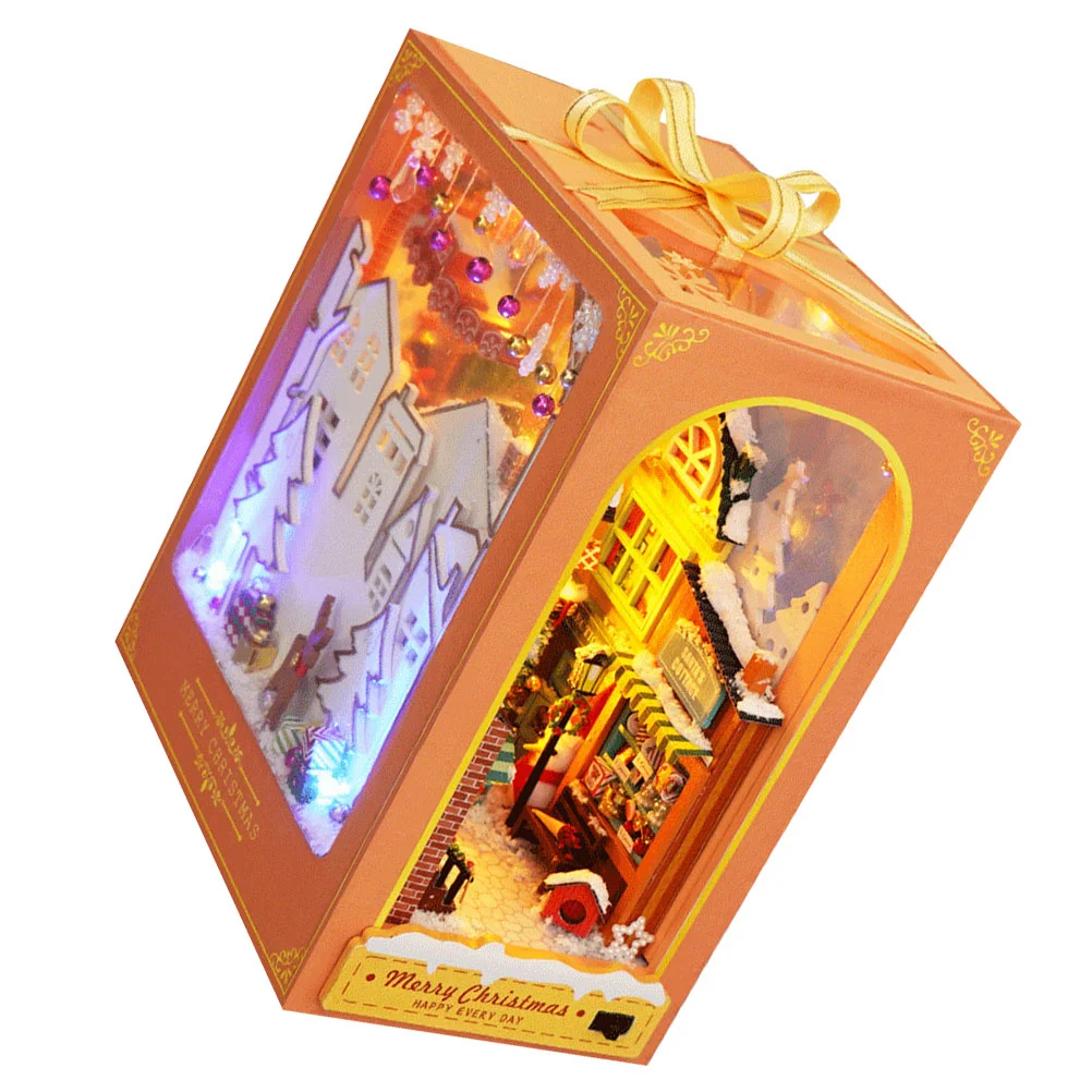 

1 Set DIY Christmas Scene House Model Unfinished Wooden House No