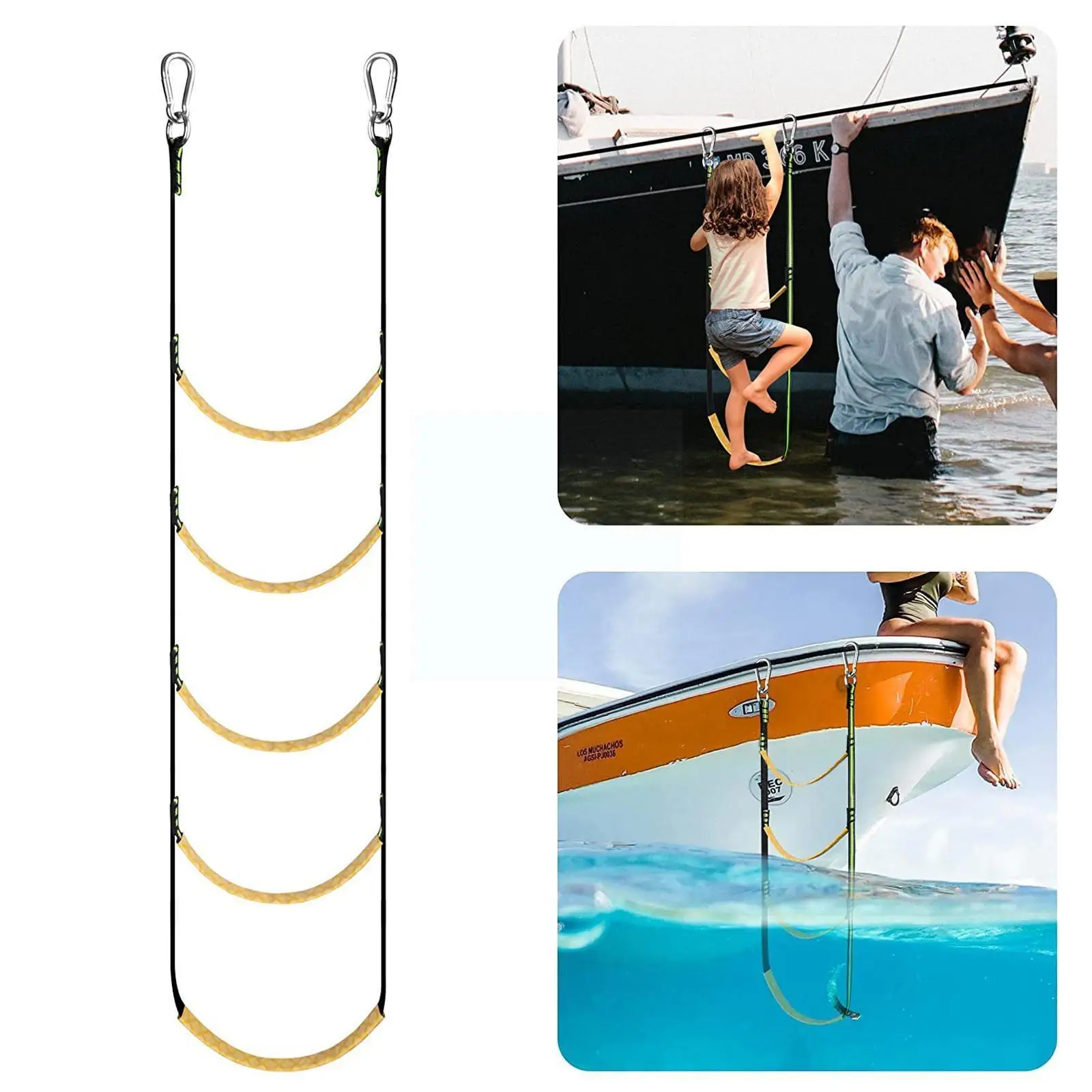 

Kayak Auxiliary Ladder Easy To Use Fishing Boat Auxiliary Ladder Easy To Use Nylon Climbing Rope Ladder For Kids Or Adult J7I1