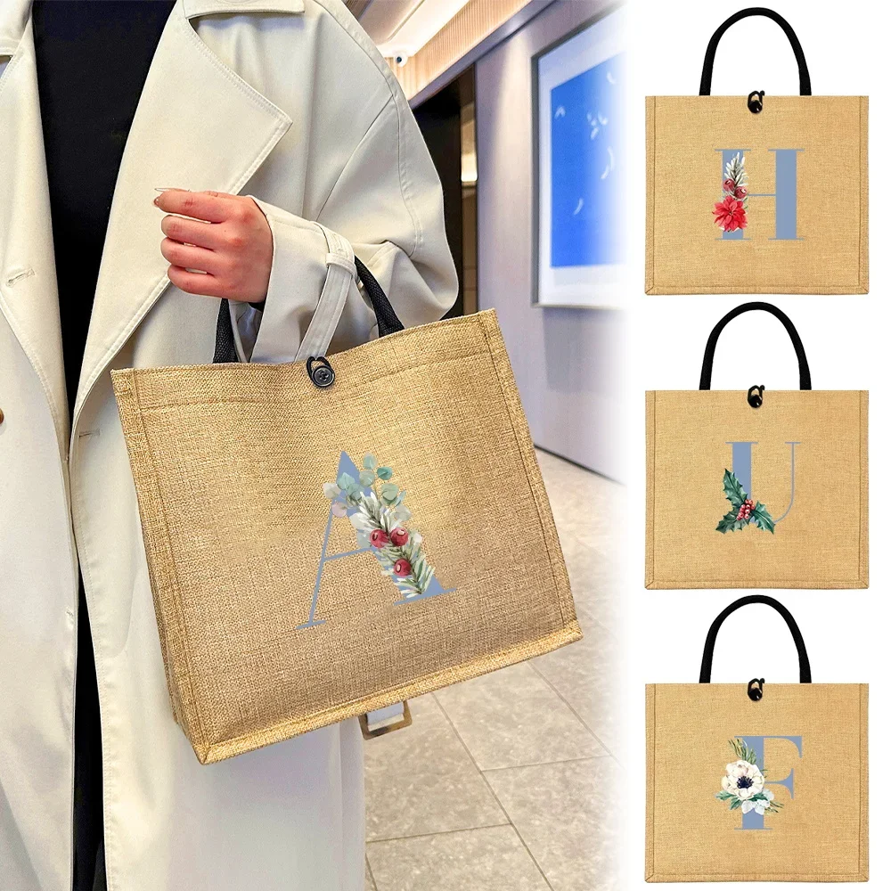 Сумка на плечо с льняными кнопками органайзер для хранения сумка-тоут из