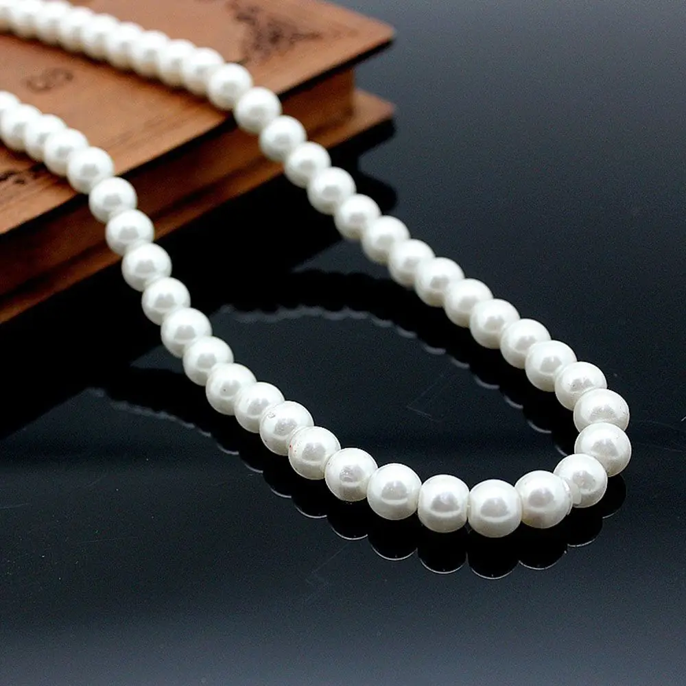 

Women White Oblate Cultured Necklace Pearl Freshwater 7-8mm