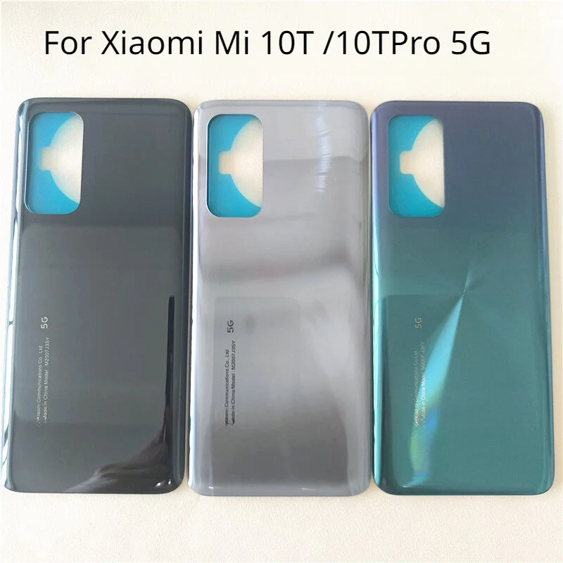 

New Back Glass For Xiaomi Mi 10T Pro 5G Back Battery Cover 3D Glass Panel For Xiaomi Mi 10T Rear Door Housing Case Replace