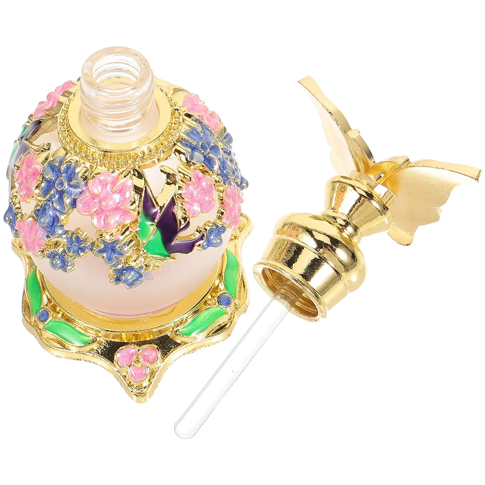 Фото Пустые стеклянные флаконы для духов, декоративные мини-бутылочки для многоразового использования, для жидких эфирных масел №4