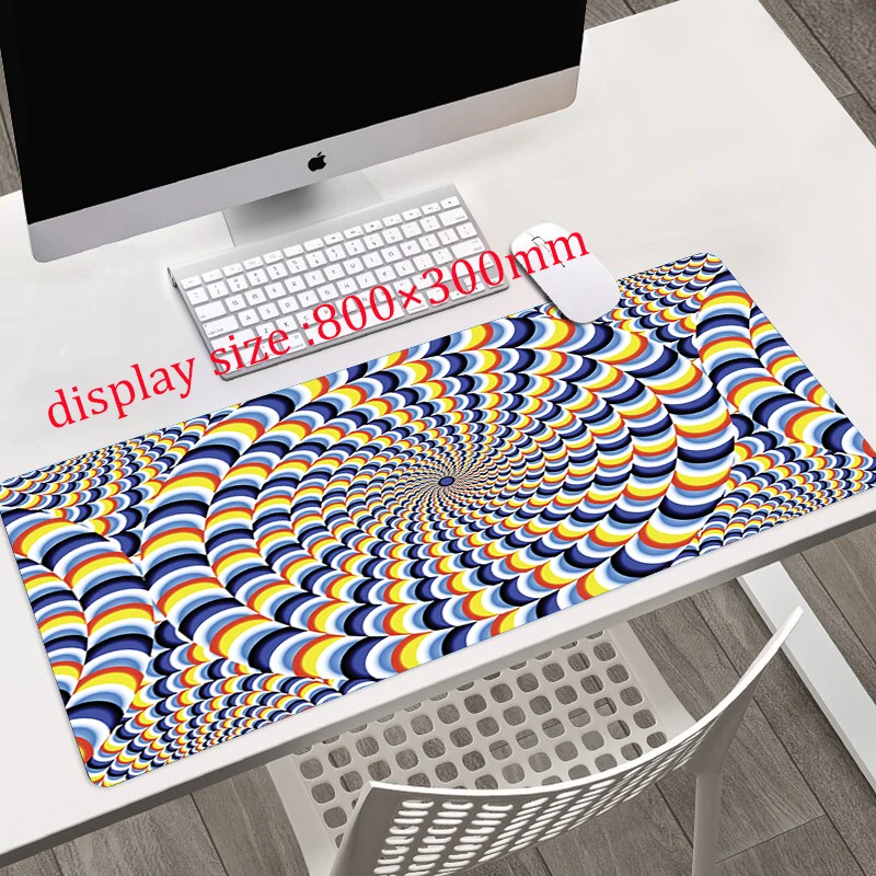 

3D Checked Stripe Colour Art HD Printing XXL Mouse Pad Gamer Accessory Hot Large Computer Lock Edge Keyboard Mat Anime Cartoon