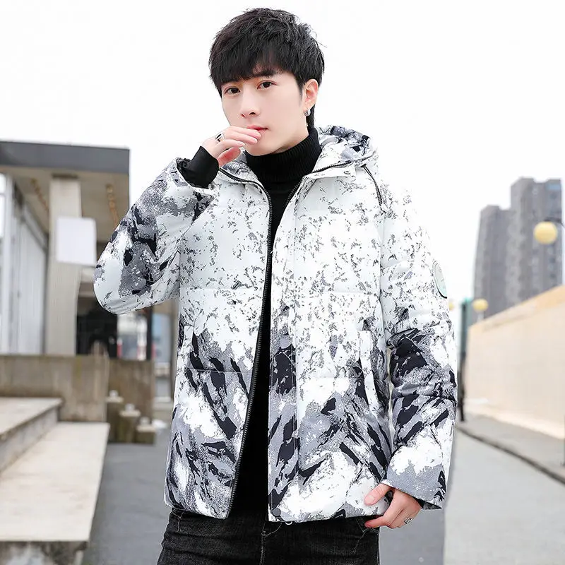 Winter men's hooded padded coat new thick coat Korean version of leisure loose warm padded jacket men's padded jacket