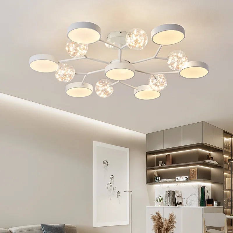 Современная светодиодная люстра в скандинавском стиле креативная простая белая