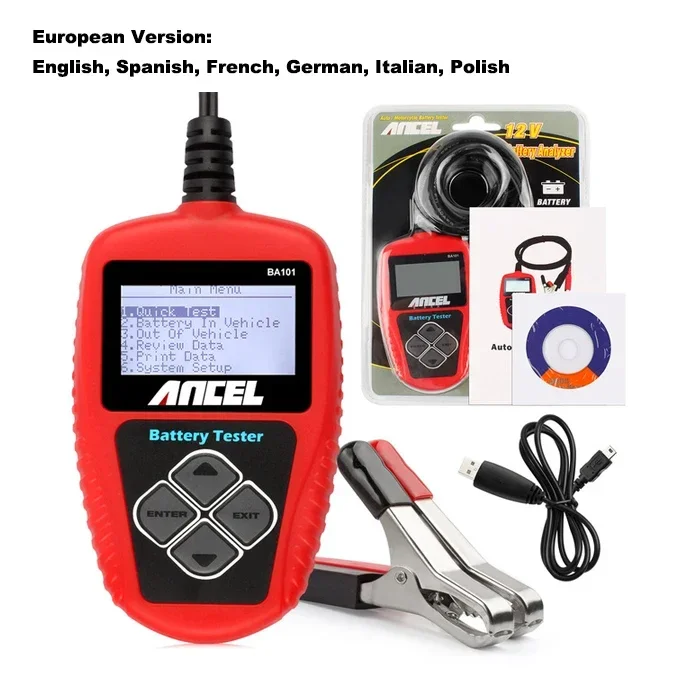 

Цифровой анализатор аккумулятора ANCEL BA101, 12 В, от 100 до 2000CCA