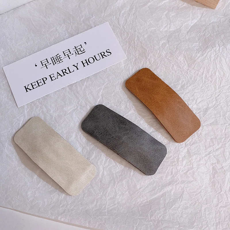 

BB Hair Clips for Hair Accessories for Women Simple Pu Fashion Internet Celebrity Bangs Side Clip Girls Bands New Headwear