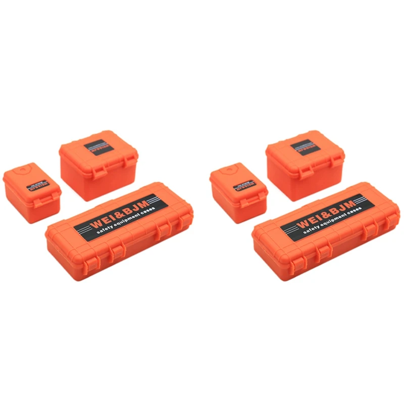 

6Pcs Plastic Rc Car Storage Box Decoration Tool For Traxxas Trx4 Axial Scx10 90046 D90 Orange