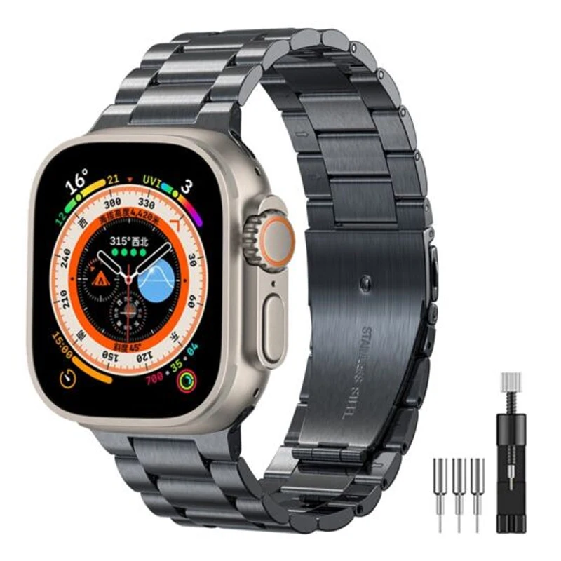 

Metal Strap for Apple Watch Band 44mm 45mm 40mm 41mm 42mm Stainless Steel bracelet correa iWatch Series 6 5 4 3 SE 8 Ultra 49mm