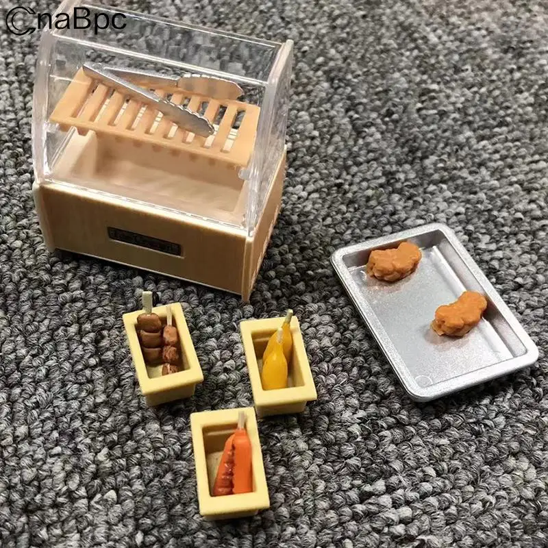 

1 Набор 1:12 миниатюрный кукольный домик шкаф-витрина для еды модель еды торт десерт куриные крылья креветки декоративные игрушки для гостино...