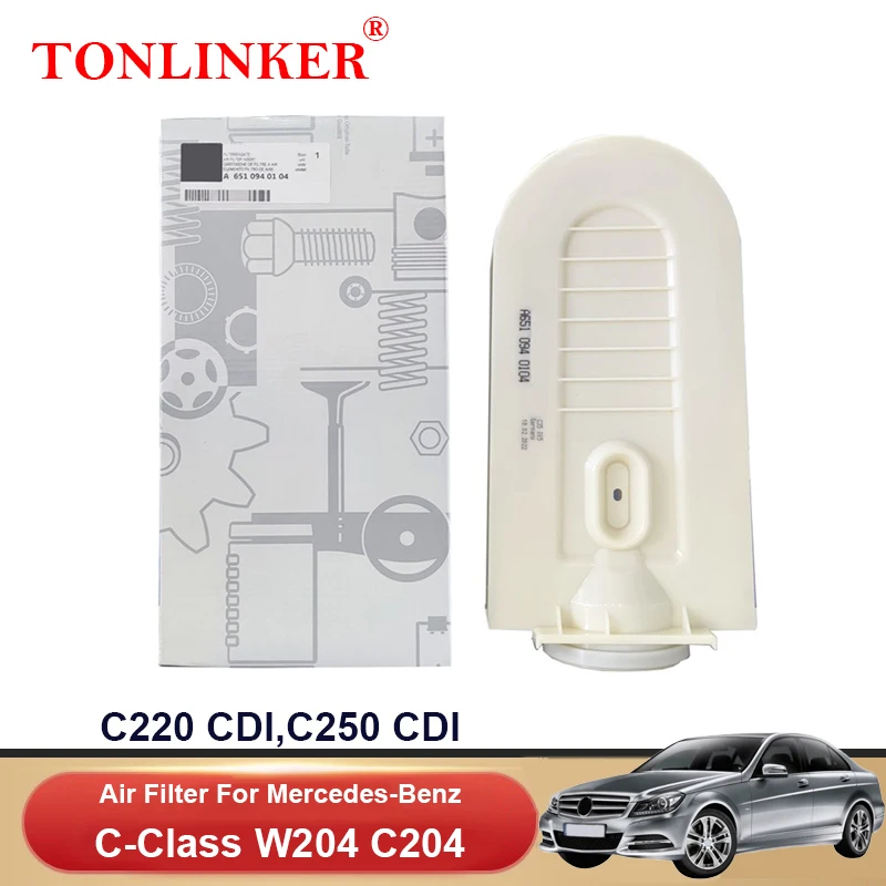 

TONLINKER Engine Air Filter A6510940104 For Mercedes Benz C Class W204 C204 2011 2012 2013 2014 C220 C250 CDI AT Car Accessories