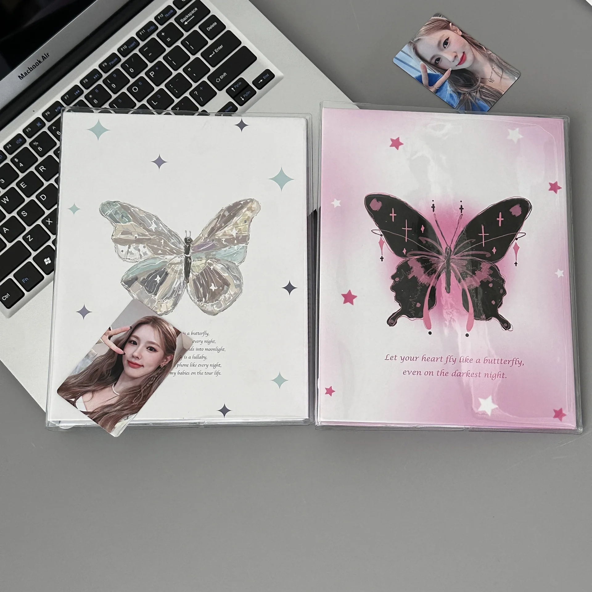 

IFFVGX Butterfly A5 Kpop Photocard Binder Collect Book Idol Photo Cards Storage Album Hardcover Notebook Kawaii Korea Stationery