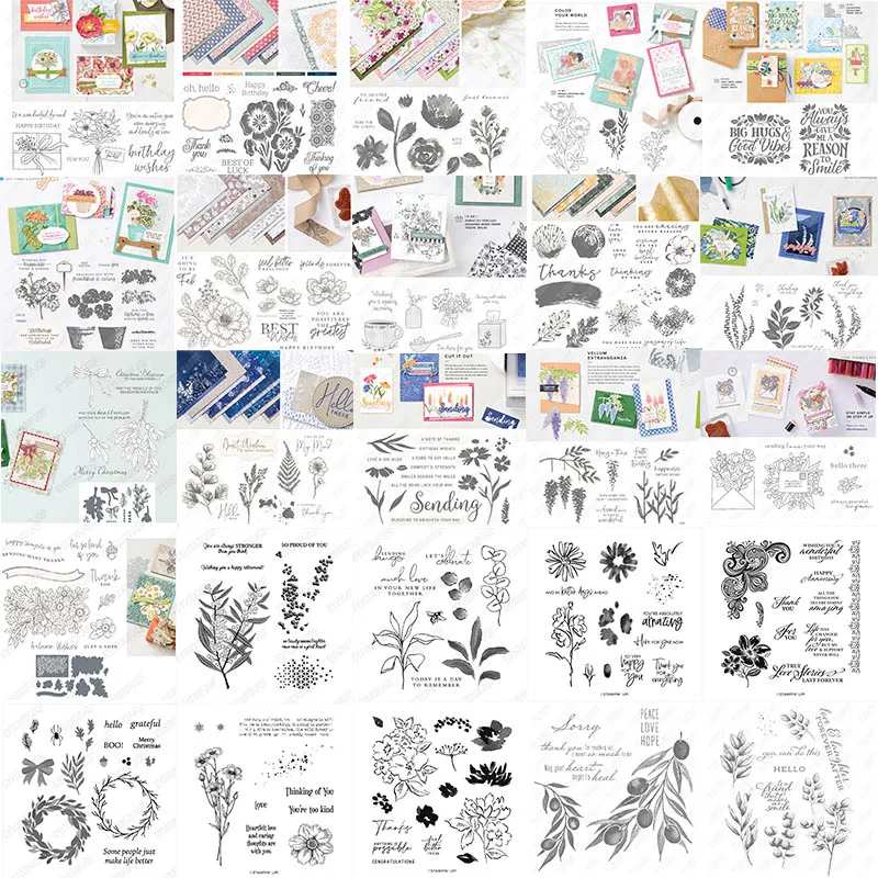 

Flower Series Metal Cutting Dies And Clear Stamps New Arrival 2022 Scrapbook Diary Decoration Embossing Template Diy Greeting
