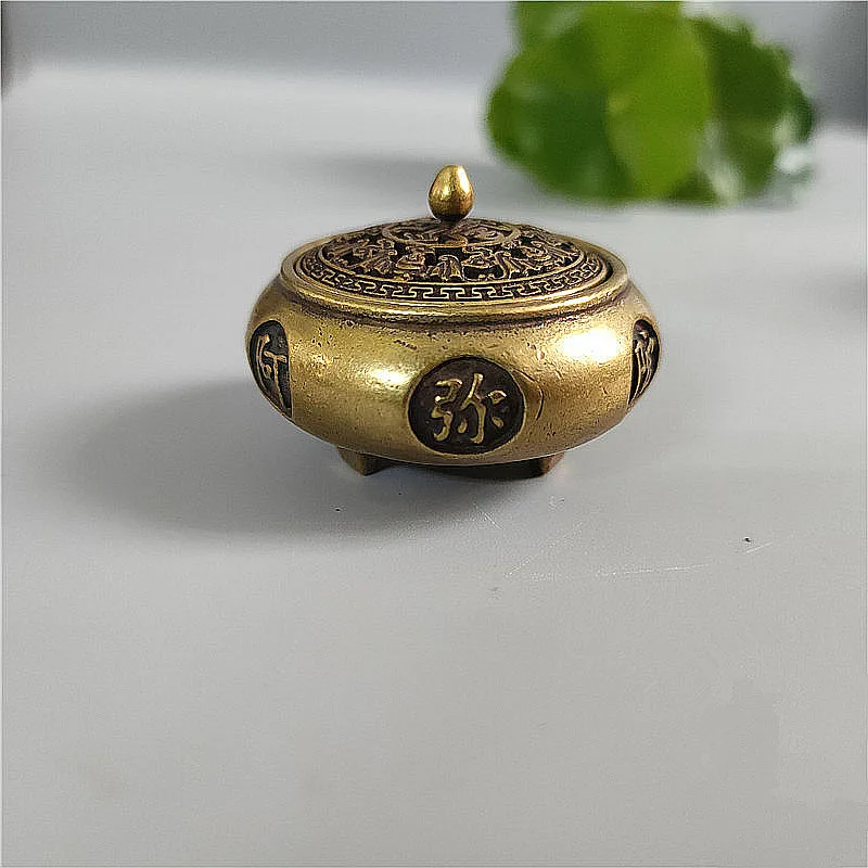 

1pc 3.7*2.6cm Mini Hollow Three Feet Amitabha Small Incense Burner Ornaments Home Putting Decorations