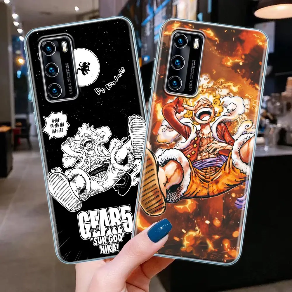 

Anime O-One P-Piece Gear 5 Clear Phone Case For Huawei P60 P50 P40 P30 P20 ART MATE 50 40 30 20 PRO Case Funda Coque Capa Shell