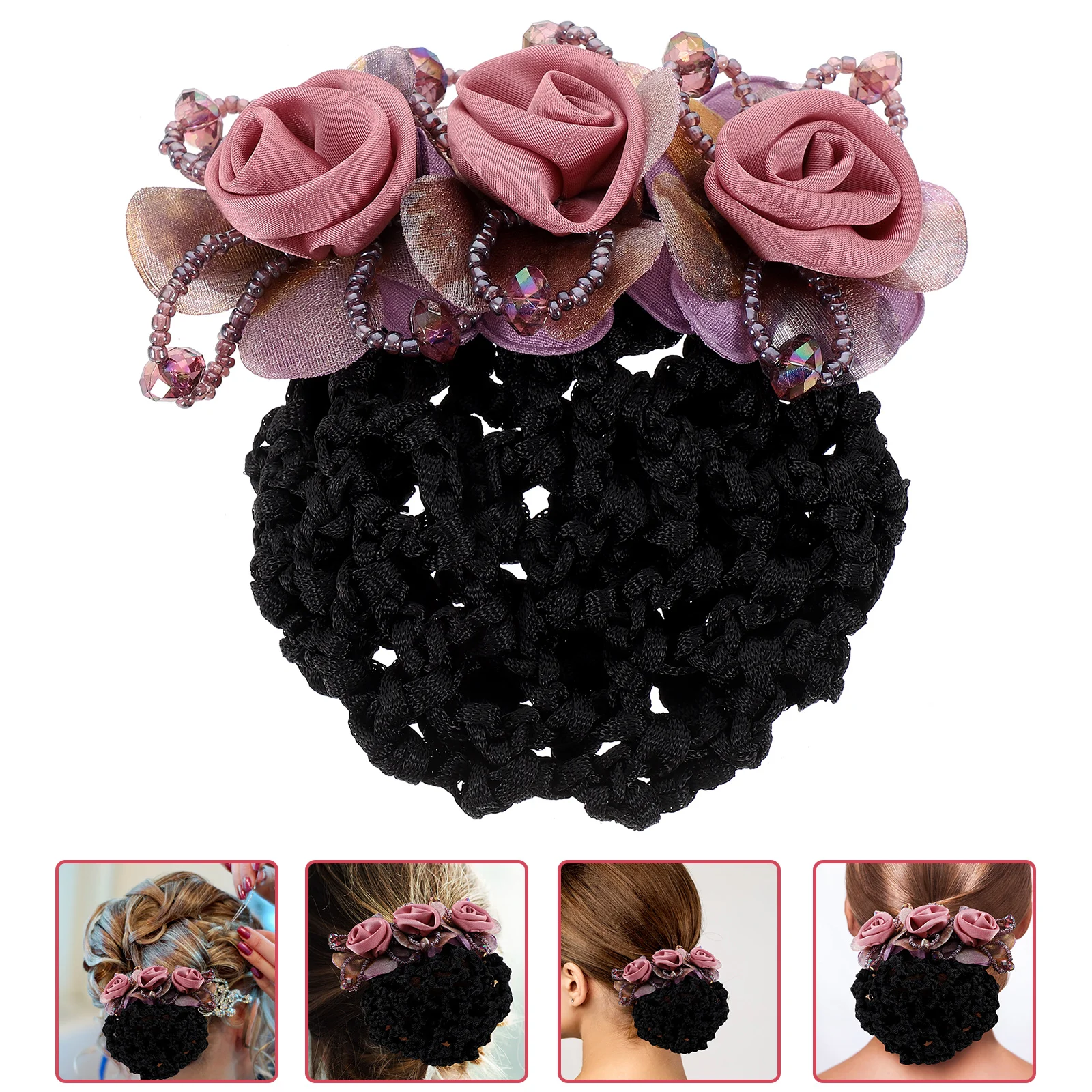 

2 Pcs Bun Hair Clip Bun Net Nets Buns Clip Metal Ballet Clips Miss