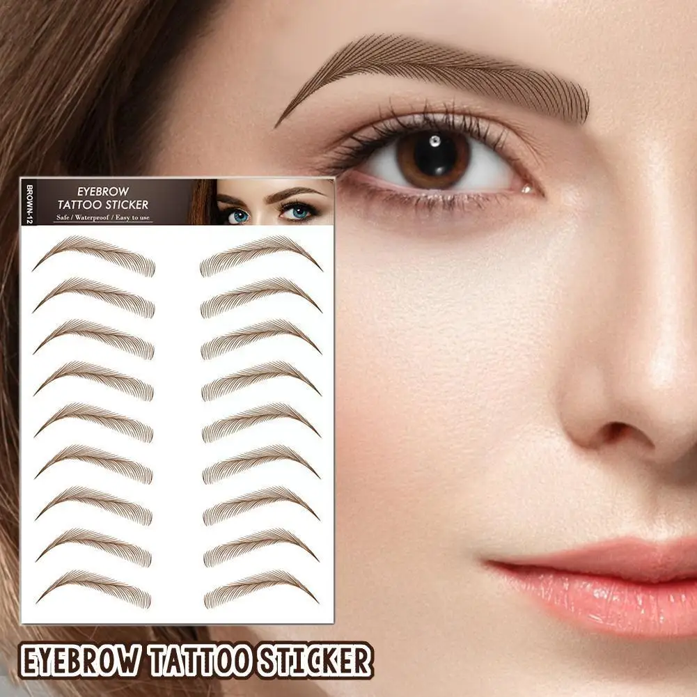 

9 Pairs/sheet Hair-liked Authentic Eyebrow Tattoo Sticker Natural Waterproof Stickers Eyebrows False Makeup Cosmetics Lasti D6G8