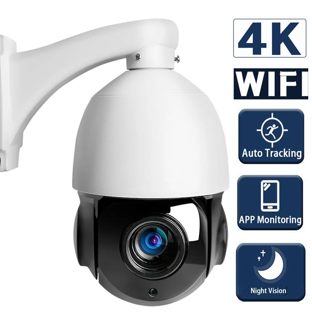 

Уличная камера видеонаблюдения Sony415 H.265 30X с автоматическим отслеживанием и обнаружением присутствия, 8 Мп, 4K, встроенным Wi-Fi, зумом 360 °, ONVIF, PTZ...