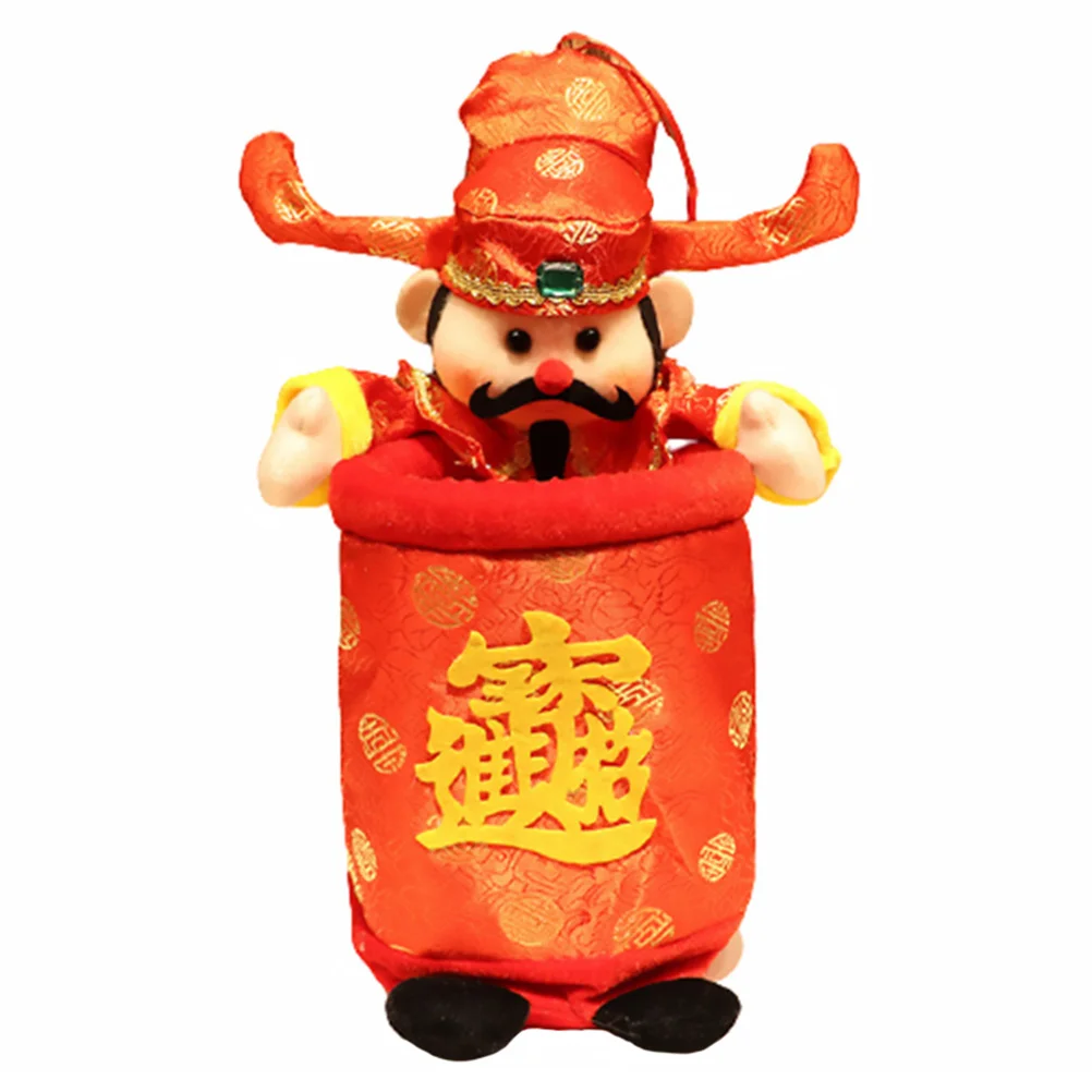 

Basket New Year Candy Statue Good Shui Feng Luck Waste Desk Festival Spring Ornament Box Holiday Desktop Figurine Treat Cookie