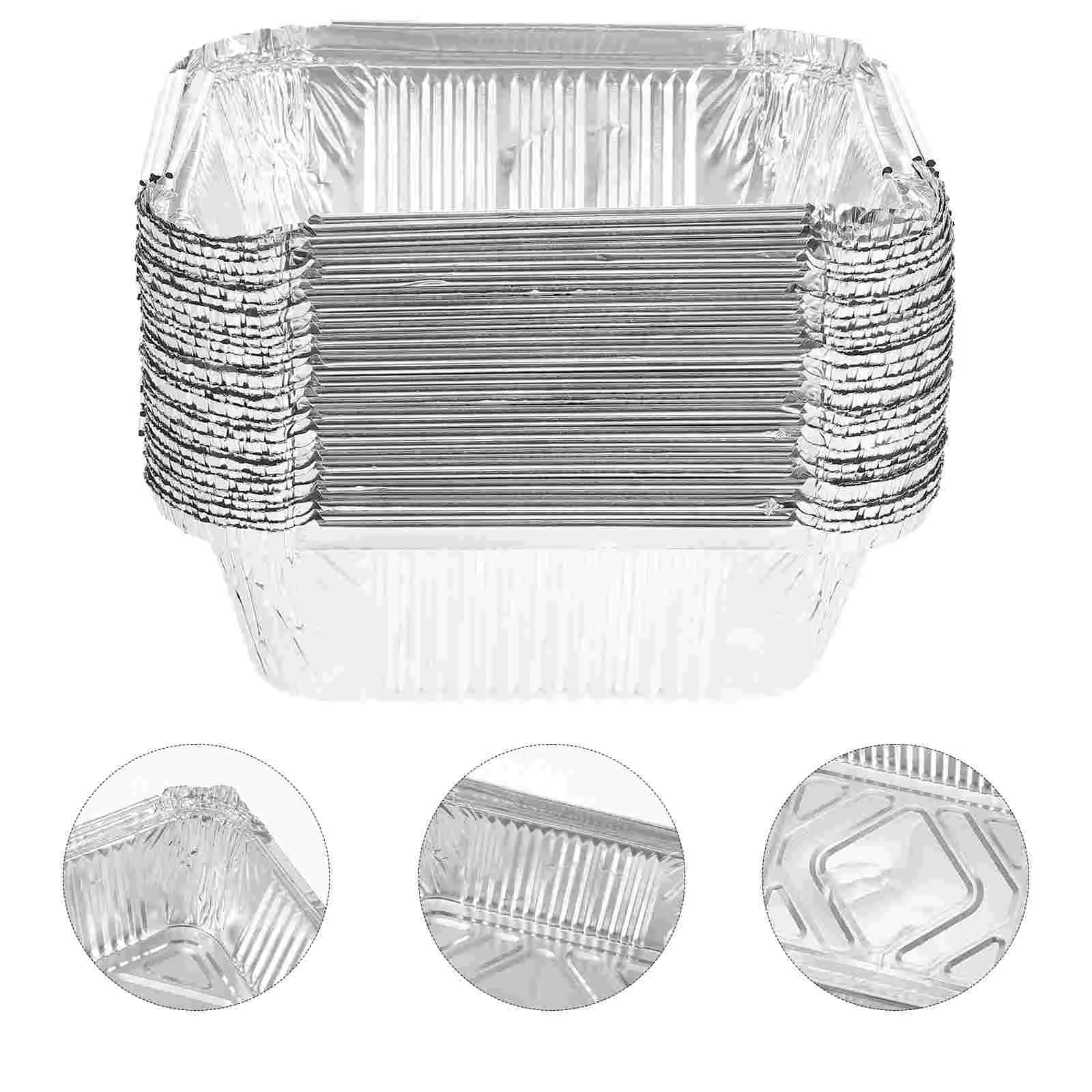 

30Pcs Convenient Aluminum Foil Cake Box Foil Pans Camping Foil Pan