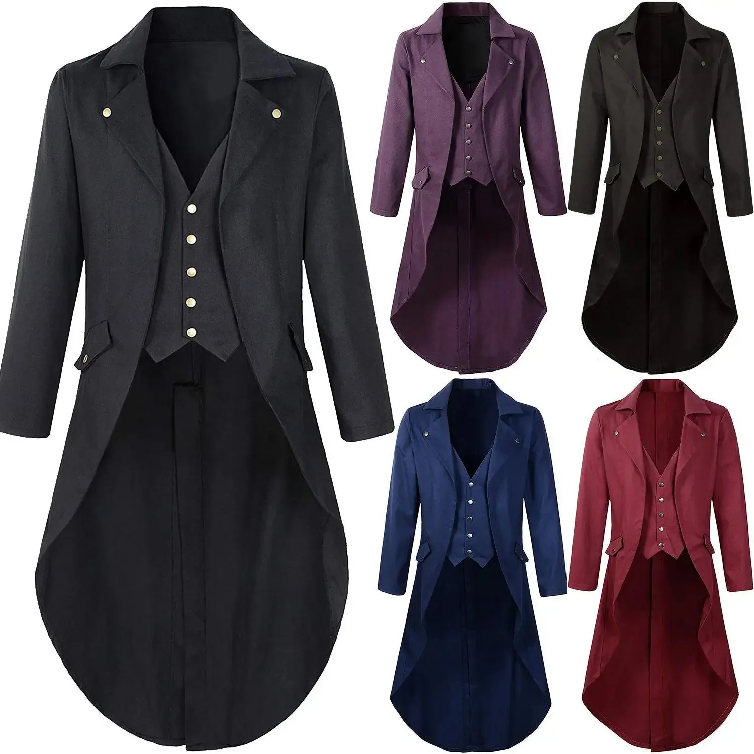 Мужская готическая куртка Donsignet Стимпанк черный