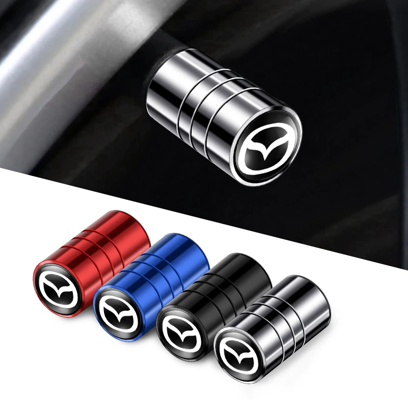 4 шт., Металлические колпачки для клапана автомобильной шины, стиль накатки, колпачок клапана шины для Mazda 3 Axela 2014-2017, аксессуары для автомобиля