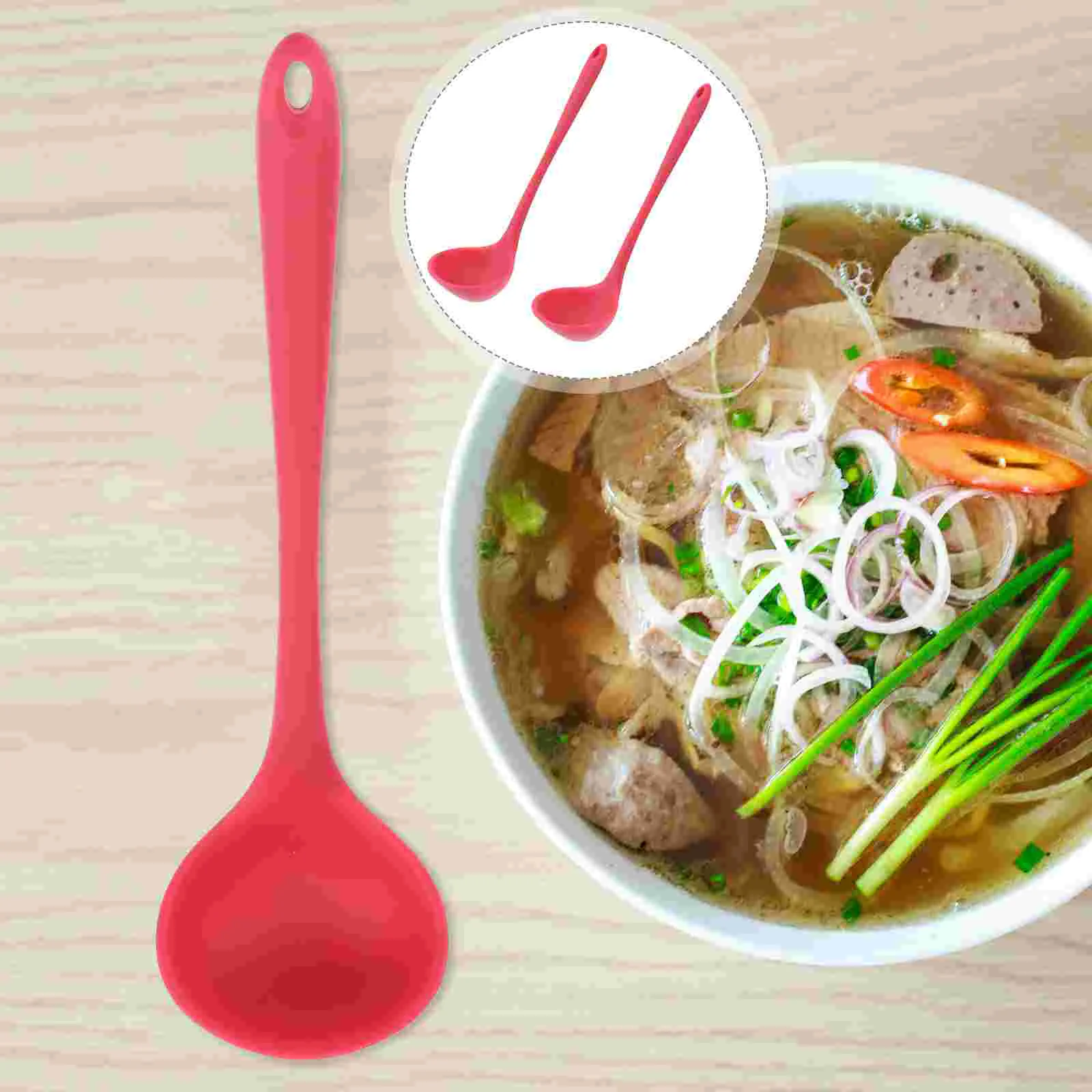 

Ladle Spoon Soup Kitchen Silicone Spoons Cooking Serving Dipper Nonstick Sauce Utensils Hot Pot Deep Gravy Large Scoop Asian